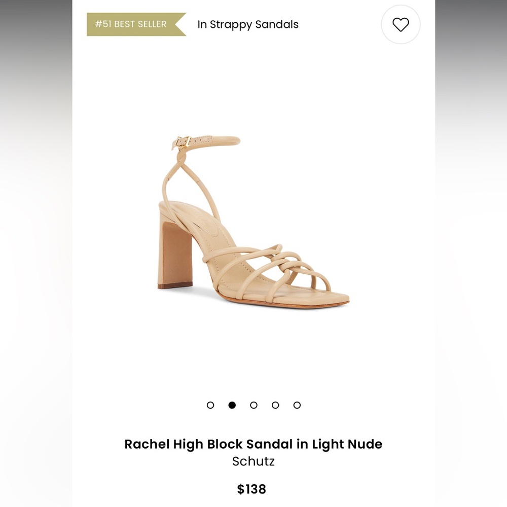 Schutz Rachel High Block Sandal in Light Nude Size 9